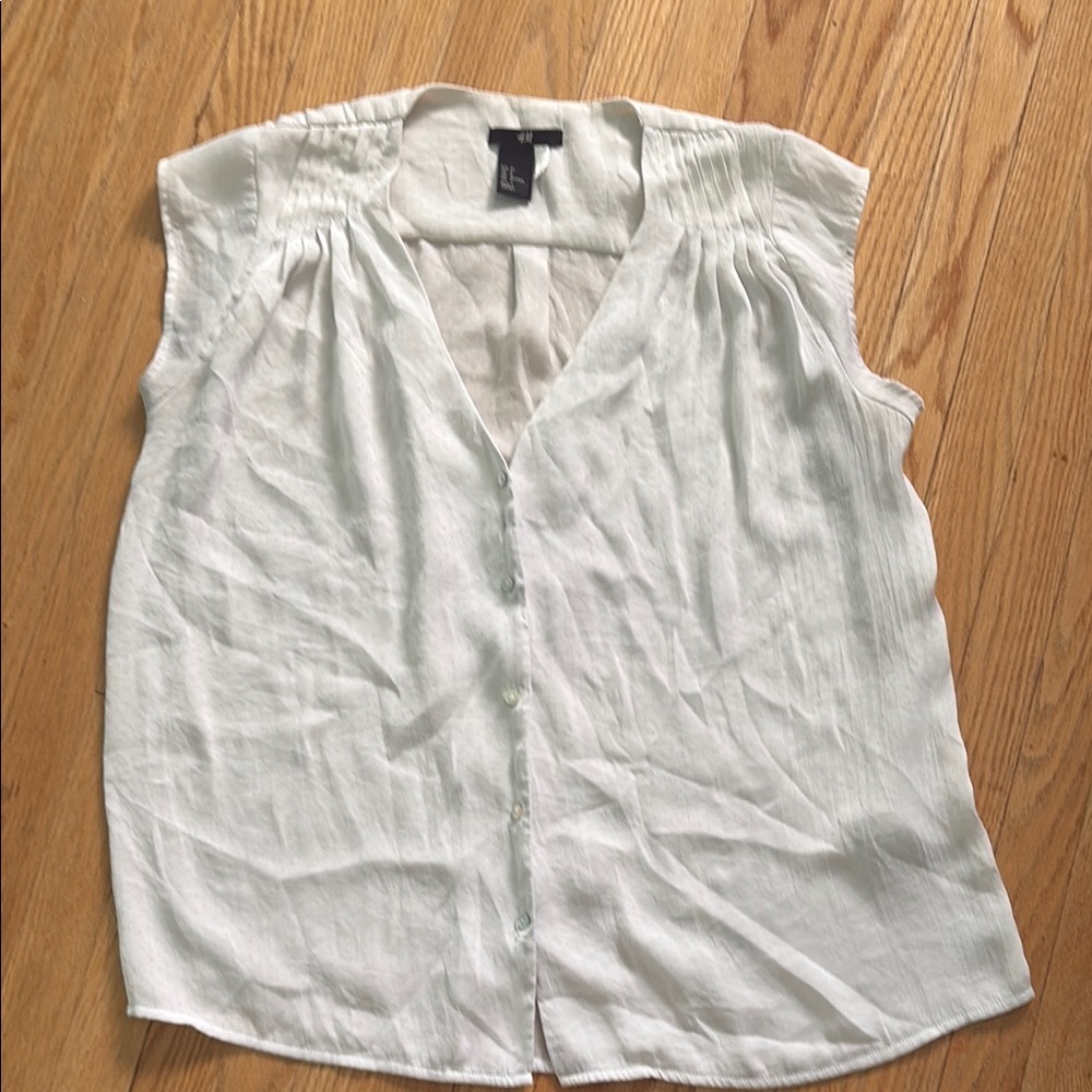H&M White cap sleeve Top
